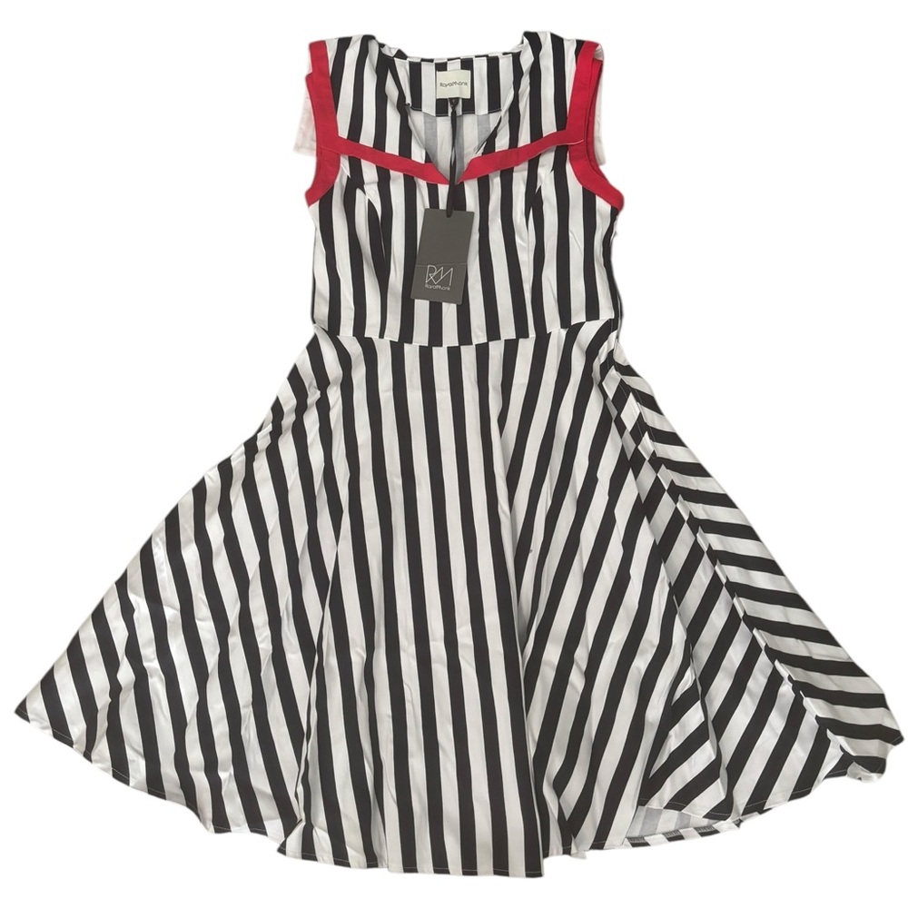NWT Royal Monk Navy Blue/ Red/White fit& flair sailor moon dress-size Small